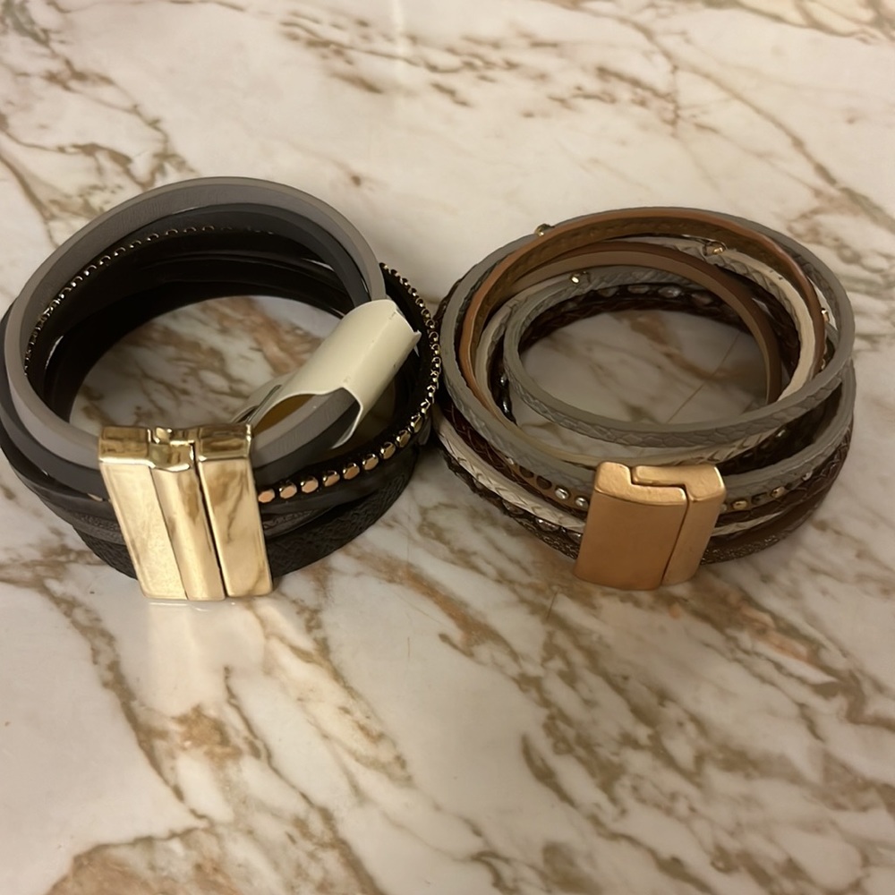 2 layered multi wrap bracelets